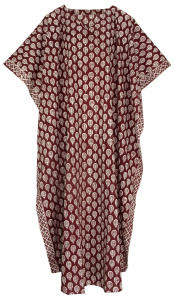 Burgundy red Hand Blocked Batik Hippie Caftan Kaftan Loungewear Maxi Plus Size Long Dress 3X 4X