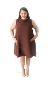 Brown Sleeveless Tank Dress Cover Up Plus Sz 1X 2X