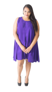 Purple Sleeveless Tank Dress Cover Up Plus Sz 1X 2X