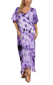 Purple Hippie Tie Dye Caftan Kaftan Loungewear Maxi Plus Size Long Dress 3X 4XS10014147_0_image_IJUST_WORKING