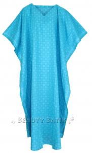 Turquoise Hand Blocked Batik Hippie Caftan Kaftan Loungewear Maxi Plus Size Long Dress 3X 4XS10014244_0_image_IJUST_WORKING