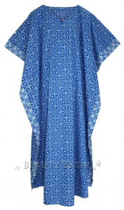 Blue Hand Blocked Batik Hippie Caftan Kaftan Loungewear Maxi Plus Size Long Dress 3X 4XS10014252-MU_0_image_IJUST_WORKING