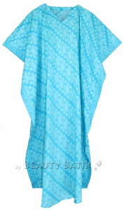 Turquoise Hand Blocked Batik Hippie Caftan Kaftan Loungewear Maxi Plus Size Long Dress 3X 4XS10014253-MU_0_image_IJUST_WORKING