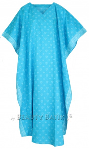 Turquoise Hand Blocked Batik Hippie Caftan Kaftan Loungewear Maxi Plus Size Long Dress 3X 4XS10014256_0_image_IJUST_WORKING