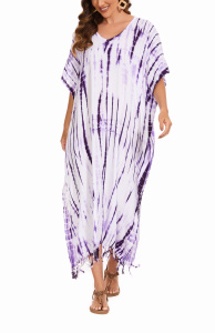 Purple Hippie Tie Dye Caftan Kaftan Loungewear Maxi Plus Size Long Dress XL 1X 2XS10014399_0_image_IJUST_WORKING