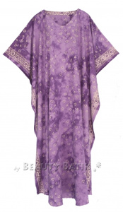 Purple Hand Blocked Batik Rayon Caftan Kaftan Loungewear Maxi Plus Size Long Dress 3X 4XS10014432-MU_0_image_IJUST_WORKING