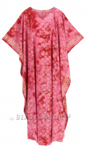 Fuchsia Hand Blocked Batik Rayon Caftan Kaftan Loungewear Maxi Plus Size Long Dress 3X 4XS10014438-MU_0_image_IJUST_WORKING