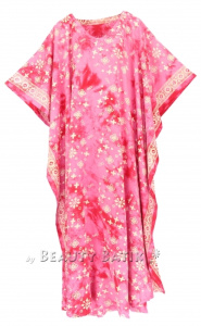 Fuchsia Hand Blocked Batik Rayon Caftan Kaftan Loungewear Maxi Plus Size Long Dress 3X 4XS10014489_0_image_IJUST_WORKING