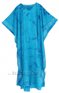 Blue Hand Blocked Batik Rayon Caftan Kaftan Loungewear Maxi Plus Size Long Dress 3X 4XS10014500_0_image_IJUST_WORKING