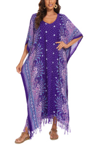 Purple Flora Plus Size Kaftan Kimono Loungewear Maxi Long Dress 3X 4XS10014603_0_image_IJUST_WORKING