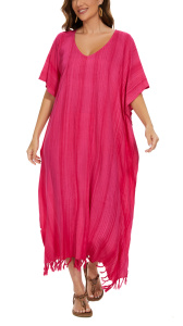 Fuchsia Stripe Caftan Kaftan Maxi Long Dress 1X 2X 3X 4XS10014738-MU_0_image_IJUST_WORKING