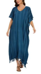 Dark blue Stripe Caftan Kaftan Maxi Long Dress 1X 2X 3X 4XS10014742_0_image_IJUST_WORKING