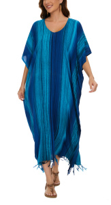 Blue Stripe Caftan Kaftan Maxi Long Dress 1X 2X 3X 4XS10014744-MU_0_image_IJUST_WORKING