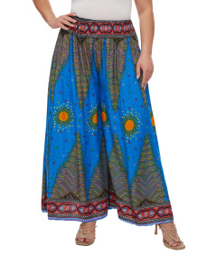 Blue Wide Leg Palazzo Pants Plus Size Hippie Bohemian Flora 3XS20014218_0_image_IJUST_WORKING