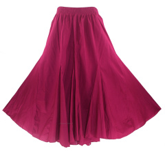 Purple plum Cotton Gypsy Long Maxi Godet Flare Skirt 1X 2X