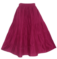 Purple plum Cotton Gypsy Long Maxi Tier Flare Skirt 1X 2X