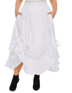 White Cotton Gypsy Long Maxi Victorian Renaissance Flare Skirt 3XS30014158_0_image_IJUST_WORKING