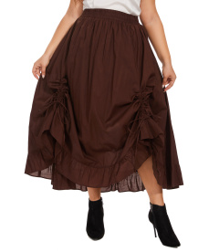 Brown Cotton Gypsy Long Maxi Victorian Renaissance Flare Skirt 3XS30014159_0_image_IJUST_WORKING