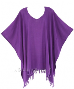 Purple Solid Tunic Blouse Kaftan V neck Loose Top Plus Size 3X 4XS40008282_0_image_IJUST_WORKING