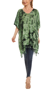 Green HIPPIE Batik Tie Dye Plus Size Tunic Blouse Kaftan Top 3X 4XS40014105-MU_0_image_IJUST_WORKING