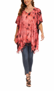 Red HIPPIE Batik Tie Dye Plus Size Tunic Blouse Kaftan Top 3X 4XS40014141_0_image_IJUST_WORKING