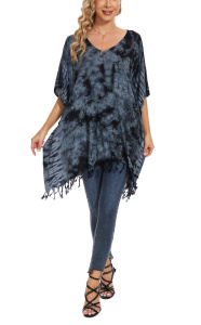 Grey HIPPIE Batik Tie Dye Plus Size Tunic Blouse Kaftan Top XL 1X 2XS40014182_0_image_IJUST_WORKING