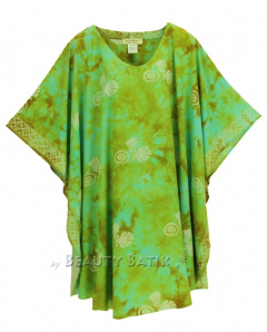 Olive HIPPIE Batik Kaftan Plus Size Tunic Blouse Short Sleeve Top 3X 4XS40014331_0_image_IJUST_WORKING