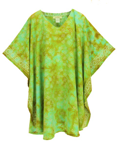 Olive HIPPIE Batik Kaftan Plus Size Tunic Blouse Short Sleeve Top 3X 4XS40014342_0_image_IJUST_WORKING