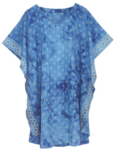 Blue HIPPIE Batik Kaftan Plus Size Tunic Blouse Short Sleeve Top 3X 4XS40014363_0_image_IJUST_WORKING