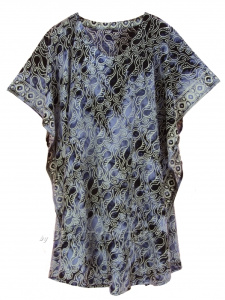 Dark blue HIPPIE Batik Kaftan Plus Size Tunic Blouse Short Sleeve Top 3X 4XS40014369-MU_0_image_IJUST_WORKING