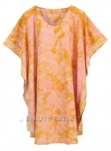 Coral HIPPIE Batik Kaftan Plus Size Tunic Blouse Short Sleeve Top XL 1X 2XS40014376_0_image_IJUST_WORKING