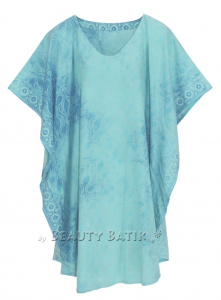 Turquoise HIPPIE Batik Kaftan Plus Size Tunic Blouse Short Sleeve Top XL 1X 2XS40014390_0_image_IJUST_WORKING