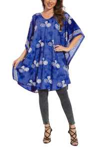 Blue HIPPIE Batik Kaftan Plus Size Tunic Blouse Short Sleeve Top 3X 4XS40014401-MU_0_image_IJUST_WORKING