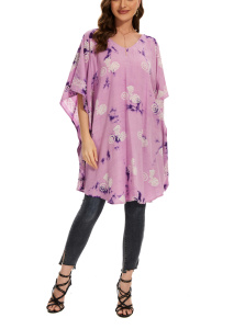 Light purple HIPPIE Batik Kaftan Plus Size Tunic Blouse Short Sleeve Top 3X 4XS40014505-MU_0_image_IJUST_WORKING