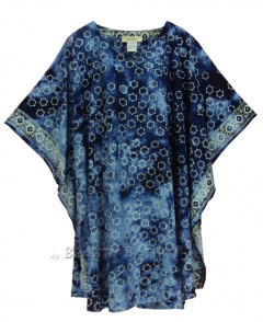 Dark blue HIPPIE Batik Kaftan Plus Size Tunic Blouse Short Sleeve Top XL 1X 2XS40014634_0_image_IJUST_WORKING