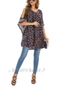 Wine Plus Size Batik Cold Shoulder Tunic Blouse Kaftan Top 3X 4X 24use Kaftan Top 3X 4XS40014641_0_image_IJUST_WORKING