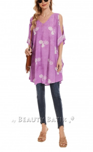 Light purple Plus Size Batik Cold Shoulder Tunic Blouse Kaftan Top 3X 4X 24use Kaftan Top 3X 4XS40014650-MU_0_image_IJUST_WORKING