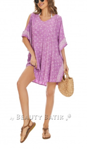 Light purple Plus Size Batik Cold Shoulder Tunic Blouse Kaftan Top 3X 4X 24use Kaftan Top 3X 4XS40014652-MU_0_image_IJUST_WORKING