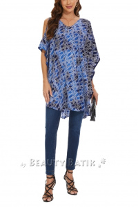 Dark blue Plus Size Batik Cold Shoulder Tunic Blouse Kaftan Top 3X 4X 24use Kaftan Top 3X 4XS40014655-MU_0_image_IJUST_WORKING