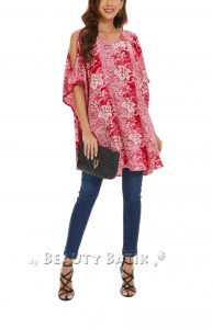 Fuchsia Plus Size Batik Cold Shoulder Tunic Blouse Kaftan Top XL 1X 2XS40014663_0_image_IJUST_WORKING