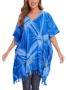 Blue HIPPIE Tie Dye Plus Size Tunic Blouse Kaftan Top 3X 4XS40014805_0_image_IJUST_WORKING