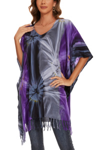 Multicoloured HIPPIE Tie Dye Plus Size Tunic Blouse Kaftan Top 3X 4XS40014808-MU_0_image_IJUST_WORKING