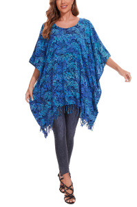 Cobalt blue Batik Caftan Hippie Tunic Top Blouse Plus Size 3X 4XS40014813_0_image_IJUST_WORKING