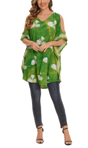 Olive Plus Size Batik Cold Shoulder Tunic Blouse Kaftan Top 3X 4X 24use Kaftan Top 3X 4XS40014859-MU_0_image_IJUST_WORKING