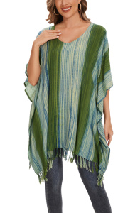 Olive Stripe Caftan Tunic Top Blouse Plus Size 3X 4XS40014861-MU_0_image_IJUST_WORKING