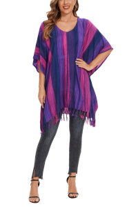 Multicoloured Stripe Caftan Tunic Top Blouse Plus Size 3X 4XS40014863-MU_0_image_IJUST_WORKING