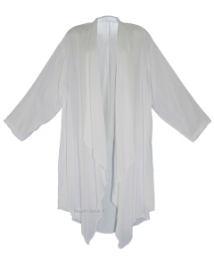 White Long Sleeve Plus Size Cardigan Cover up Duster Jacket 1X 2X