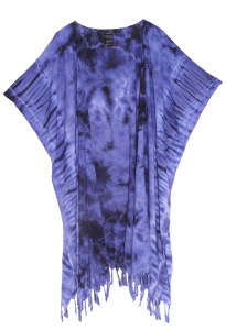 Dark blue HIPPIE Gypsy Tie Dye Kimono Cardigan Shawl Wrap Swimsuit Cover Up Jacket One Size