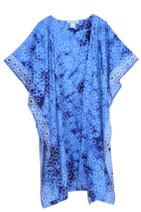 Blue HIPPIE Gypsy Hand Batik Kimono Cardigan Shawl Wrap Swimsuit Cover Up Jacket One Size