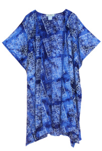 Blue HIPPIE Gypsy Hand Batik Kimono Cardigan Shawl Wrap Swimsuit Cover Up Jacket One Size